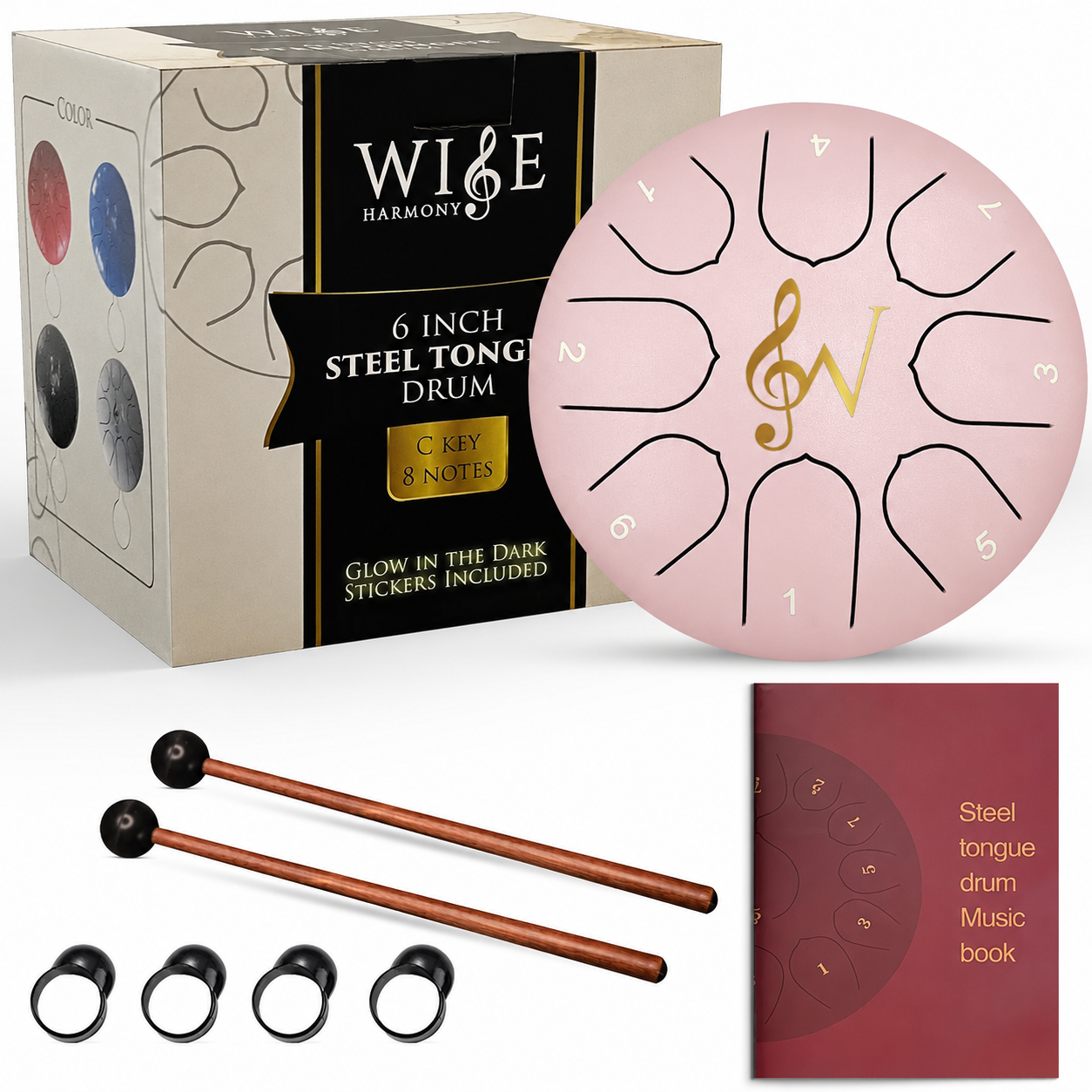 Wise Harmony 6 Inch Steel Tongue Rain Drum