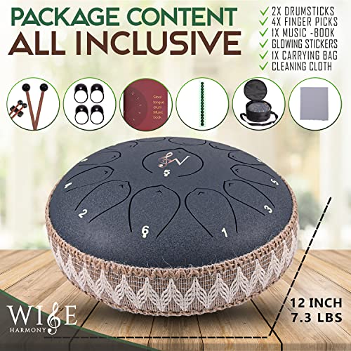 Wise Harmony 12 Inch Steel Tongue Drum