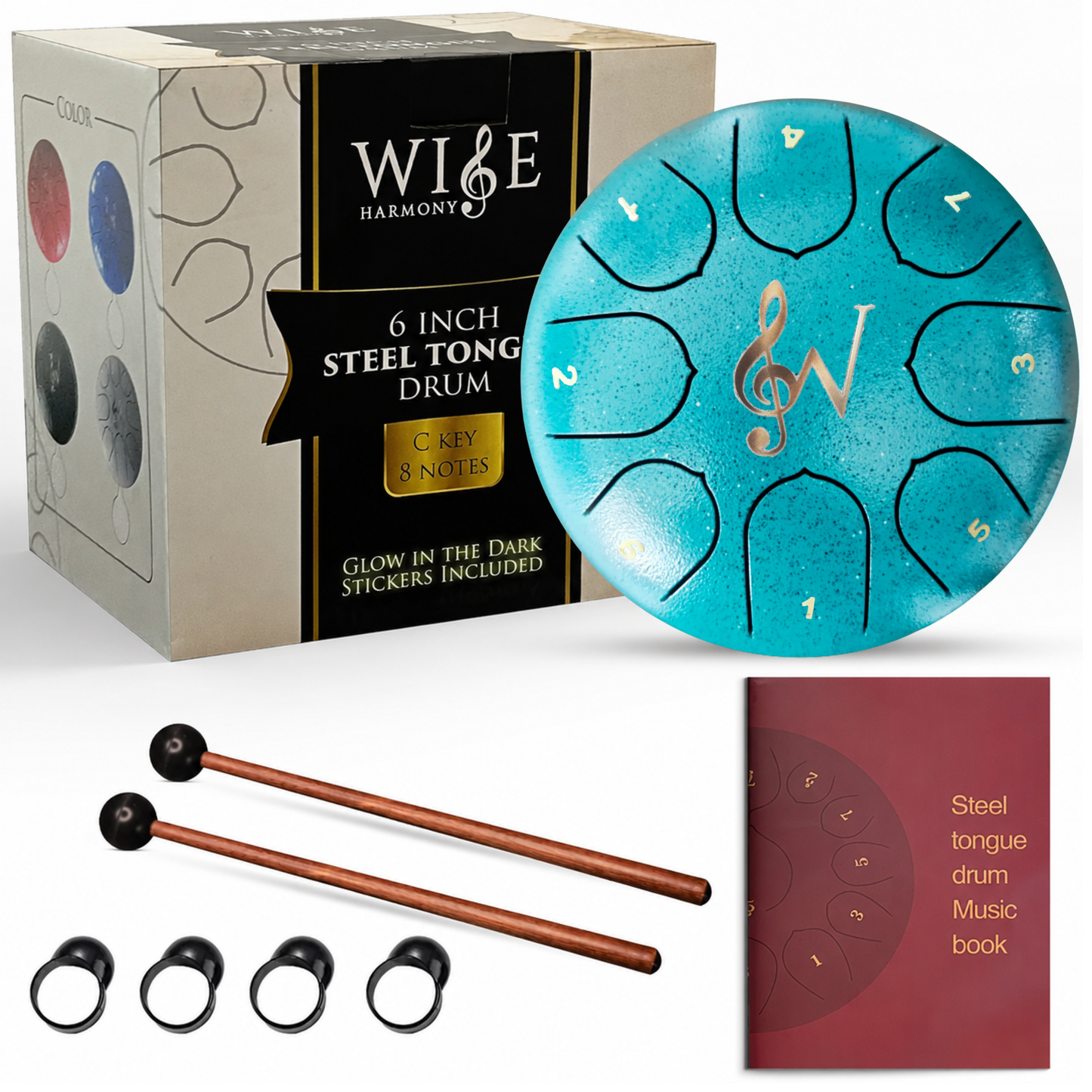 Wise Harmony 6 Inch Steel Tongue Rain Drum