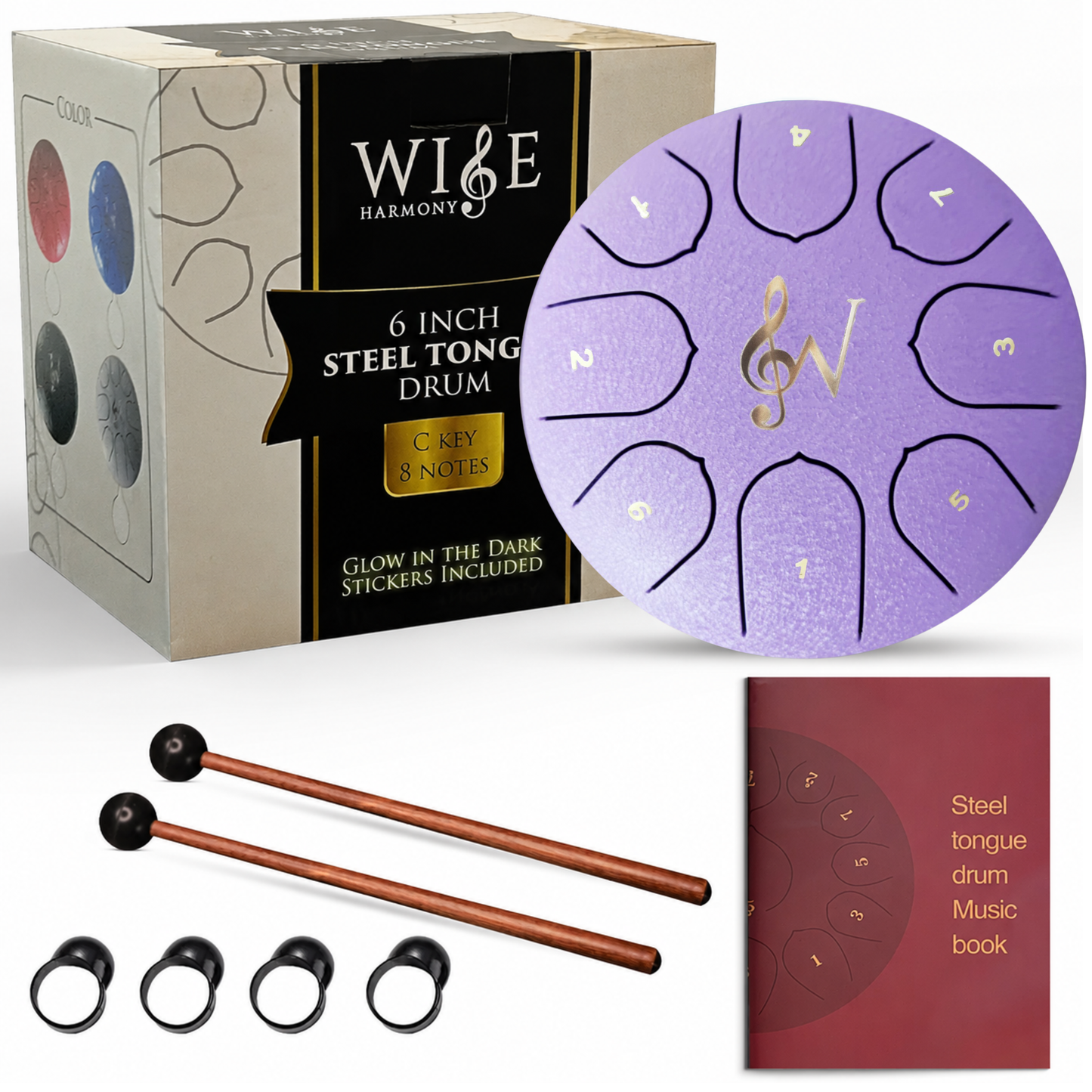 Wise Harmony 6 Inch Steel Tongue Rain Drum