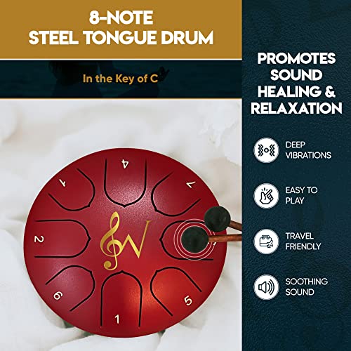 Steel Tongue Drum 11 Notes 6 Inch C-Key Steel Drum for Beginners